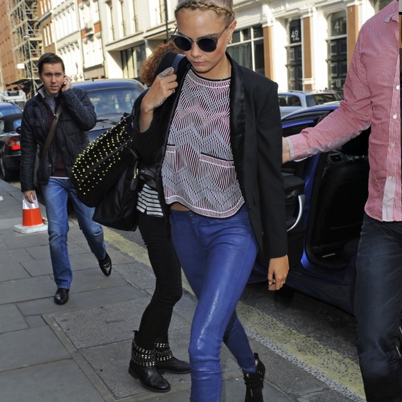 J Brand Pants - Electric blue leather pants